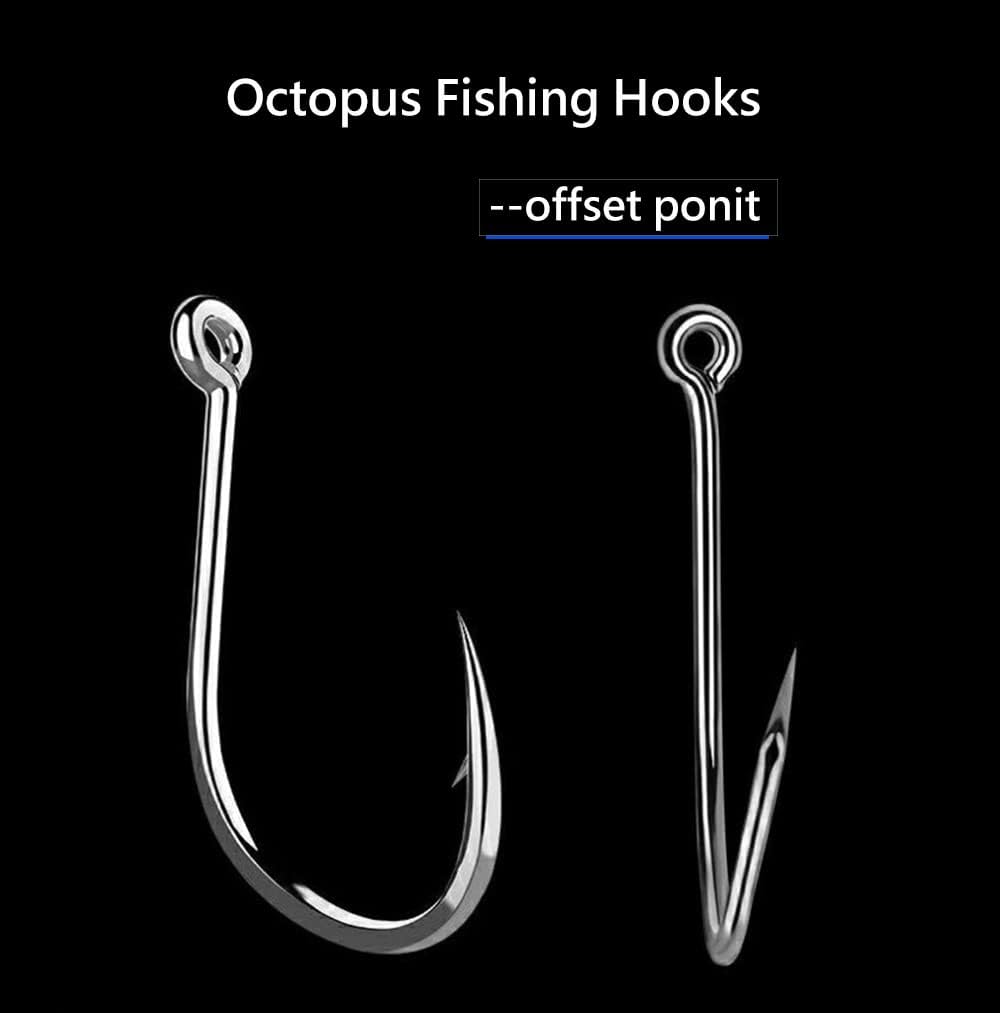 Dyxssm 200pcs/lot Octopus Fishing Hooks Offset Circle Fishing Hook Black High Carbon Steel Strong Barbed Fish Hooks for Freshwater Saltwater