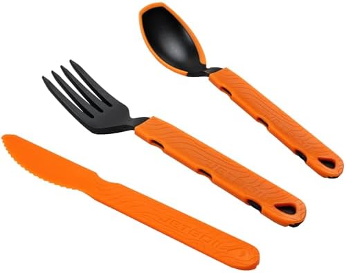 Jetboil TrailWare Backpacking and Camping Utensil Set, Extendable Fork, Knife and Spoon