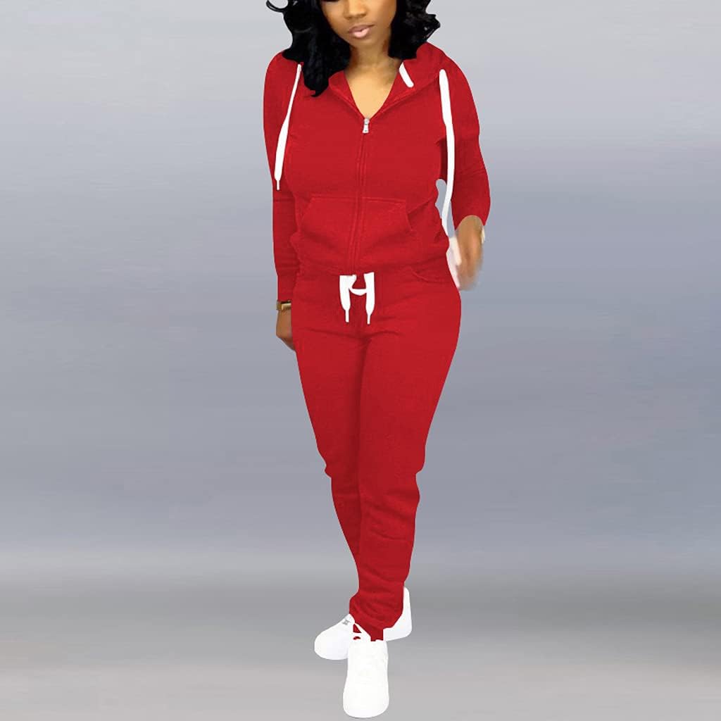 Mrskoala Two Piece Outfits for Women Tracksuit Sweat Suits Workout Sets Loungewear with Pocket