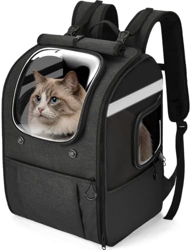 Apollo Walker Cat Backpack Carrier for Small Dogs and Cats, Black