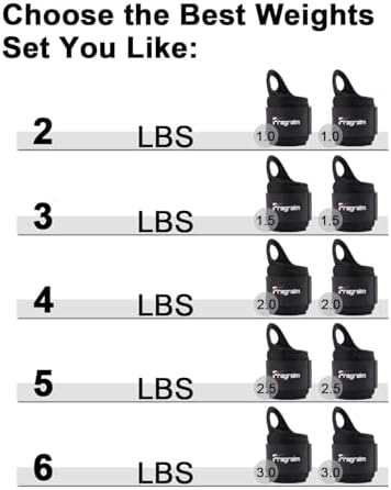 Wrist Weights for Women Men with Thumb Loops Lock 1/1.5/2/2.5/3lb x 2 Pairs