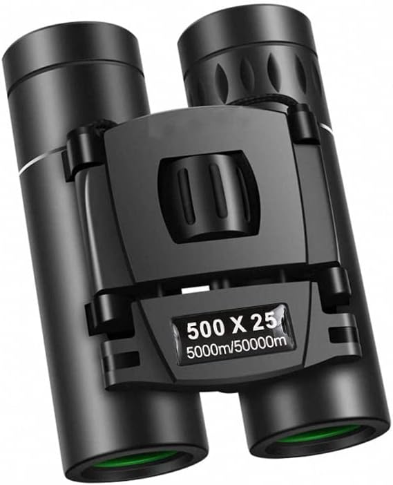 500x25 HD Powerful Binoculars 5000M Long Range Folding Mini Telescope Professional Hunting Telescope Zoom Military HD BAK4 FMC Optics for Hunting Sports Outdoor Camping Travel Outdoor Gifts