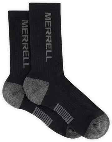 Merrell Unisex Moab Hiking Crew Socks, Full Cushion Sock for Heavy-duty Trails