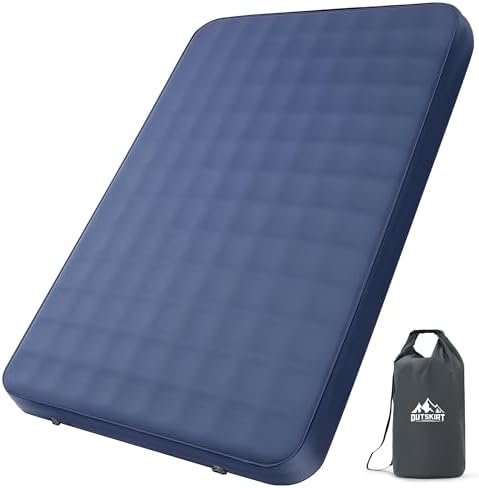 OUTSKIRT Ultralight Self Inflating Sleeping Pad, 4" Thick Camping Mattress with Pump Pack, 9.5 R-Value Insulated Sleeping Mat, Portable Camping Bed for Car, Truck or Van, 4 Season Camp Mattress