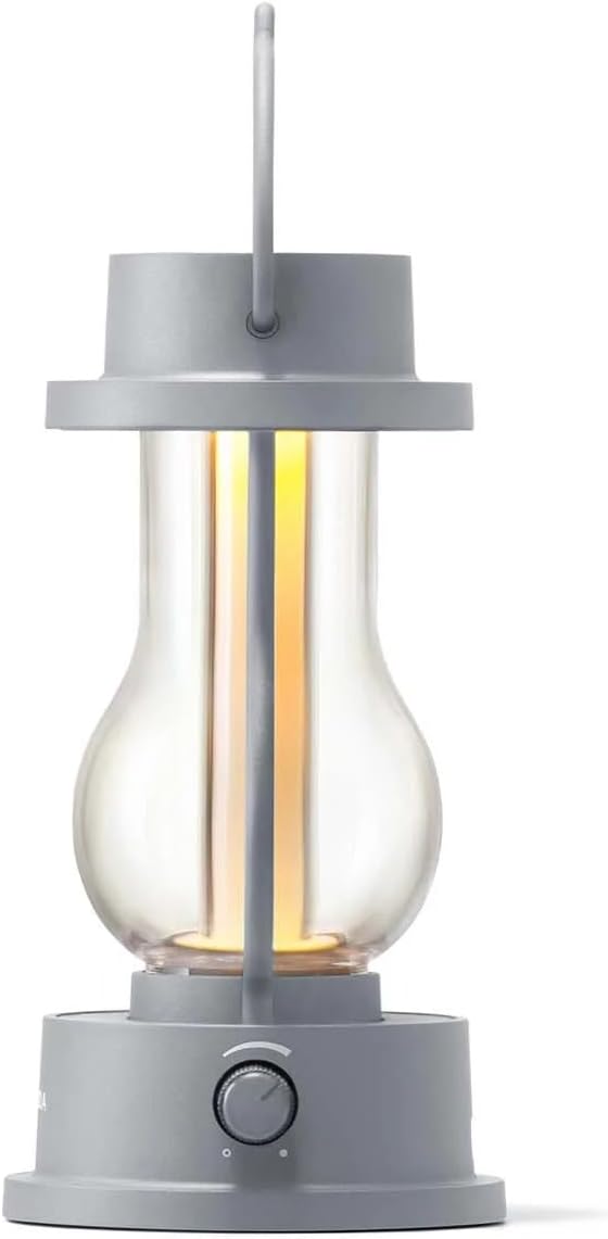 BALMUDA The Lantern | Rechargeable LED Lantern | 3 Light Modes: Candle, Amber, & Warm White | Battery Operated | Lightweight | Water-Resistant | US Version | Gray
