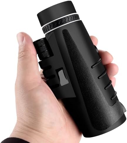 8x42 Monocular Telescope for Adults, Compact HD Monocular with Steady Handheld View, BAK4 Prism FMC Lens, One-Hand Focus Scope with Phone Adapter and Tripod for Bird Watching Hiking Concerts Sports