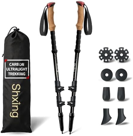 Carbon Fiber Trekking Poles, 7.1 oz Each, 2 Pack