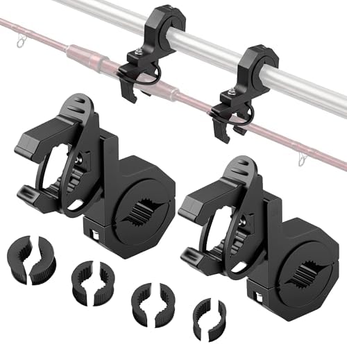 Quick Release Boat Hook Holders Roll Cage Clamp Mount Kit, 1/1.5/1.75 Inch Rubber Clamp Holder for Boat ATV UTV,Secure Mount for Shovel, Fishing Rod, Tools & Off-Road Equipment