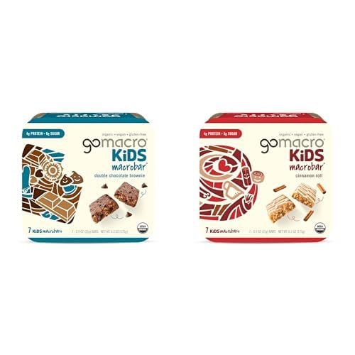 GoMacro MacroBar Organic Vegan Protein Bars - Dark Chocolate + Almonds & Double Chocolate + Peanut Butter Chips (2.3 Ounce Bars, 12 Count) (Pack of 2)