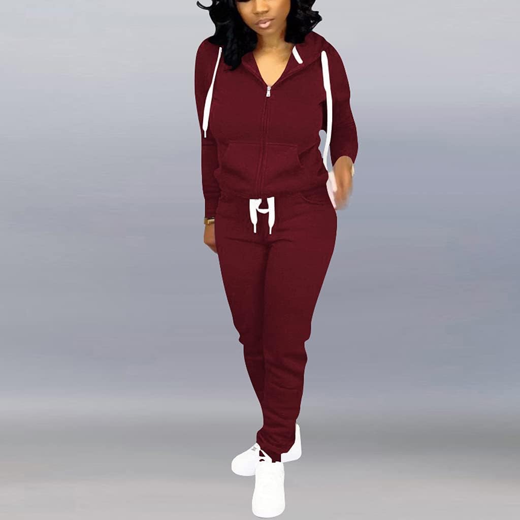 Mrskoala Two Piece Outfits for Women Tracksuit Sweat Suits Workout Sets Loungewear with Pocket