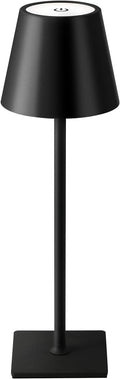 KDG Cordless Black Table Lamp, Portable Desk Lamp, 5000mAh Battery Operated