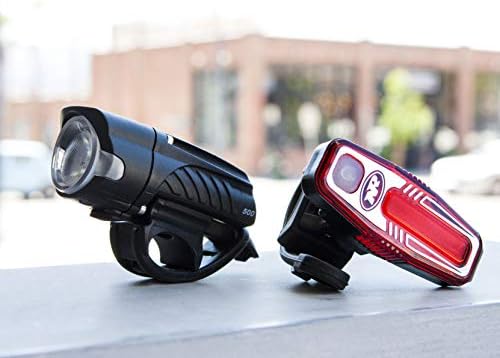 NiteRider Swift 500 Front Bike Light Sabre 110 Rear Bike Light Combo Pack- USB Rechargeable Bicycle Headlight LED Front Light Easy to Install Water Resistant Road Commuting Cycling Safety Flashlight