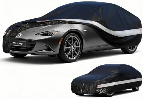 10 Layers Car Cover Waterproof All Weather for Coupe Hatchback,100% Waterproof Outdoor Car Covers Custom Fit for Mazda Miata MX5 MX-5, Toyota Mr2, Pontiac Solstice, Kia Rio, etc