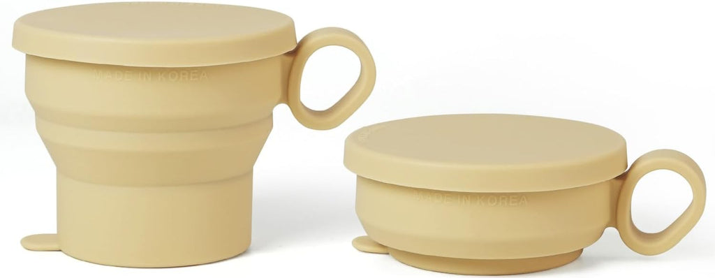carrotez 6 oz 2 pack Mini Silicone Collapsible Travel Cup - Yellow Butter