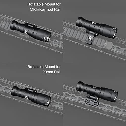 NOBUHIRO NOB#340A 540 Lumens Tactical Flashlight, 2 Rotating Base, 2 Switches