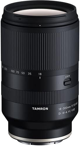 Tamron 18-300mm F3.5-6.3 Di III-A VC VXD All-in-One Zoom Lens for Sony E APS-C Mirrorless Cameras, Image Stabilization, Fast Autofocus for Travel + Lens Filter Kit + Cap Keeper (4pc Bundle)