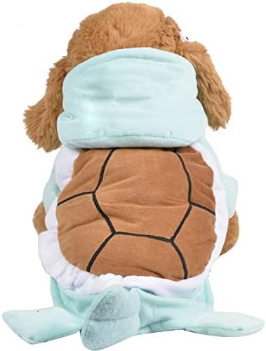 Dog Cat Halloween Costumes - Pet Turtle Cosplay Clothes, Adorable Flannel Tortoise Puppy Pajama Outfit, Soft Velvet Christmas Doggie Hoodies, Funny Fleece Sweater for Small Medium Large Dogs, XLarge