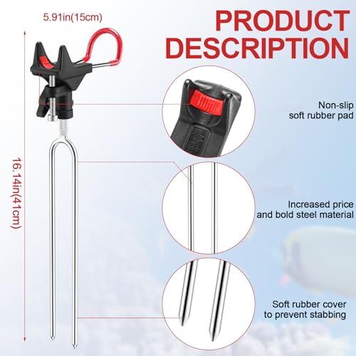 Lenwen 4 Pcs Fishing Rod Holders for Ground, Fishing Pole Holders for Bank