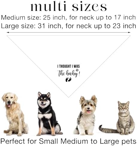 I Thought I Was The Baby Dog Bandana - Pregnancy Announcement Triangle Scarf for Large Dogs (L)