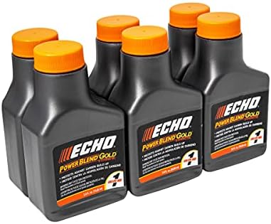 Echo 6450001G Power Blend Gold Oil Mix 50:1 for 2 stroke2cycle Outdoor Power Equipment, High Performance Semi Synthetic, Low Smoke Emission 2.6 fl oz (6 Pack), 6450001G 2.6 fl oz