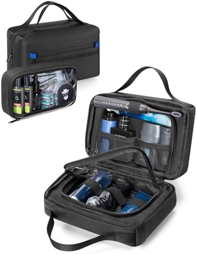 Marscamd Toiletry Bag with Travel Cube, Mens Versatile Organizer, Black