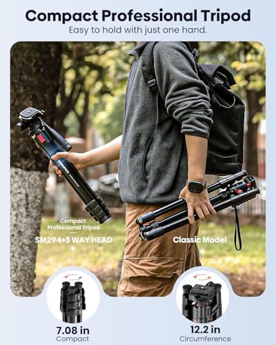CAMBOFOTO 68 Inch Video Tripod with Pan Handle for Camera Phone Camcorder