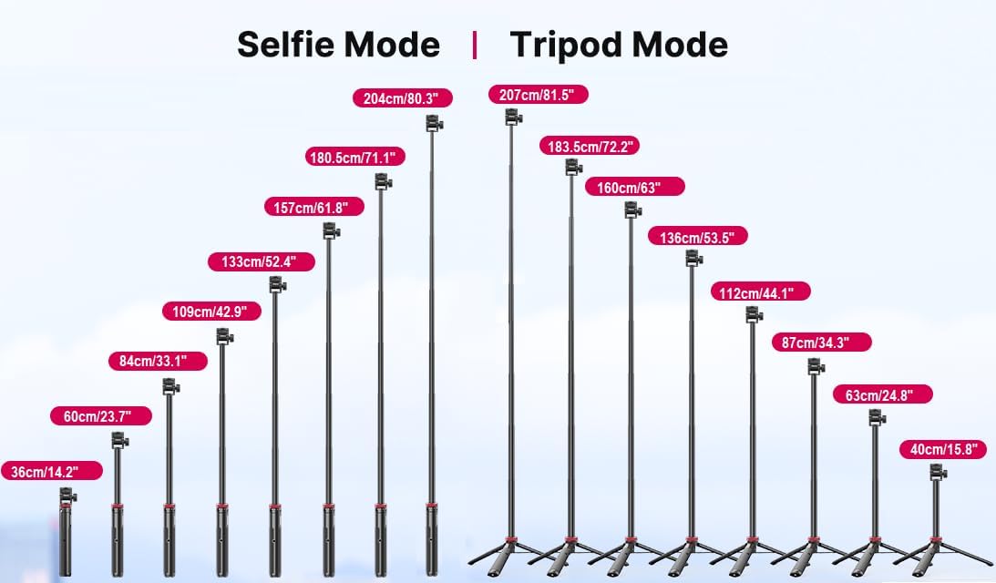 80'' Osmo-Mobile Floor Tripod-Stand Holder for DJI Osmo Mobile 8 SE 7P 7 6 5 4 / Osmo-Pocket 4 3 2 1 / Osmo Action 6 5 pro 4 3 2 1
