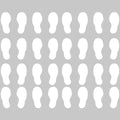 VWAQ Shoe Print Footprint Vinyl Decals - Peel and Stick Floor or Wall Stickers - 32 PCS (White)