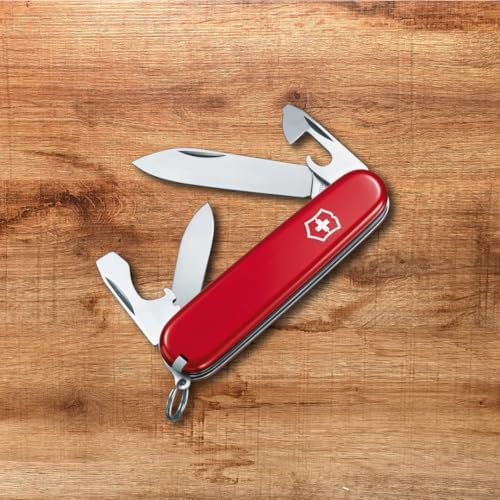 Victorinox Recruit Swiss Army Knife, 10-Function Pocket Knife, Red