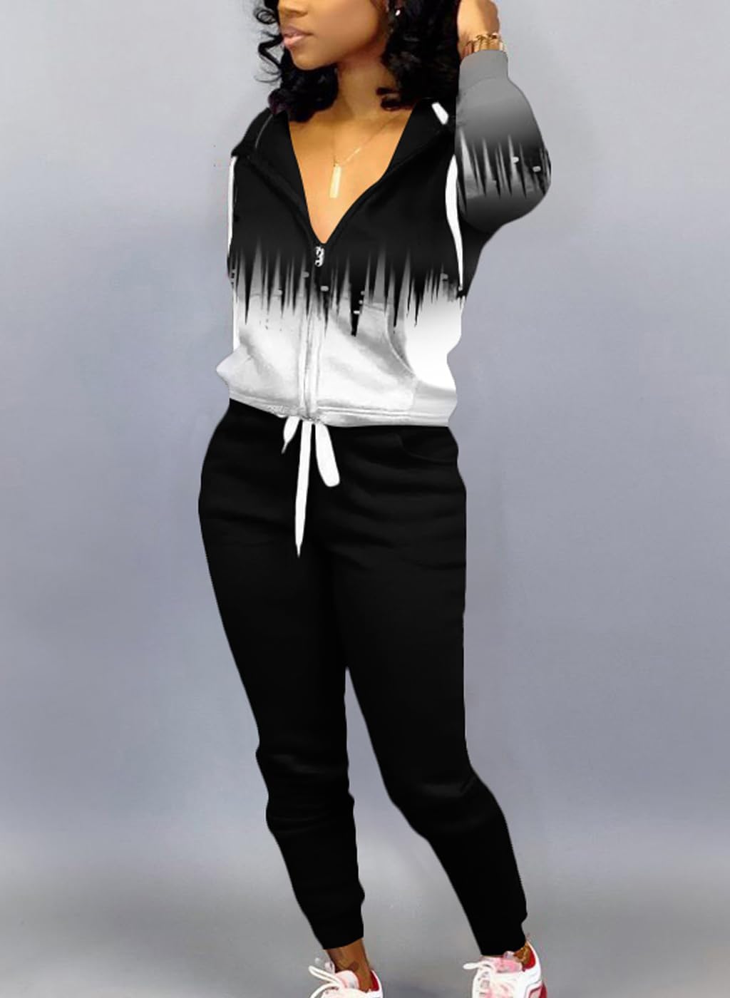 Mrskoala Two Piece Outfits for Women Tracksuit Sweat Suits Workout Sets Loungewear with Pocket