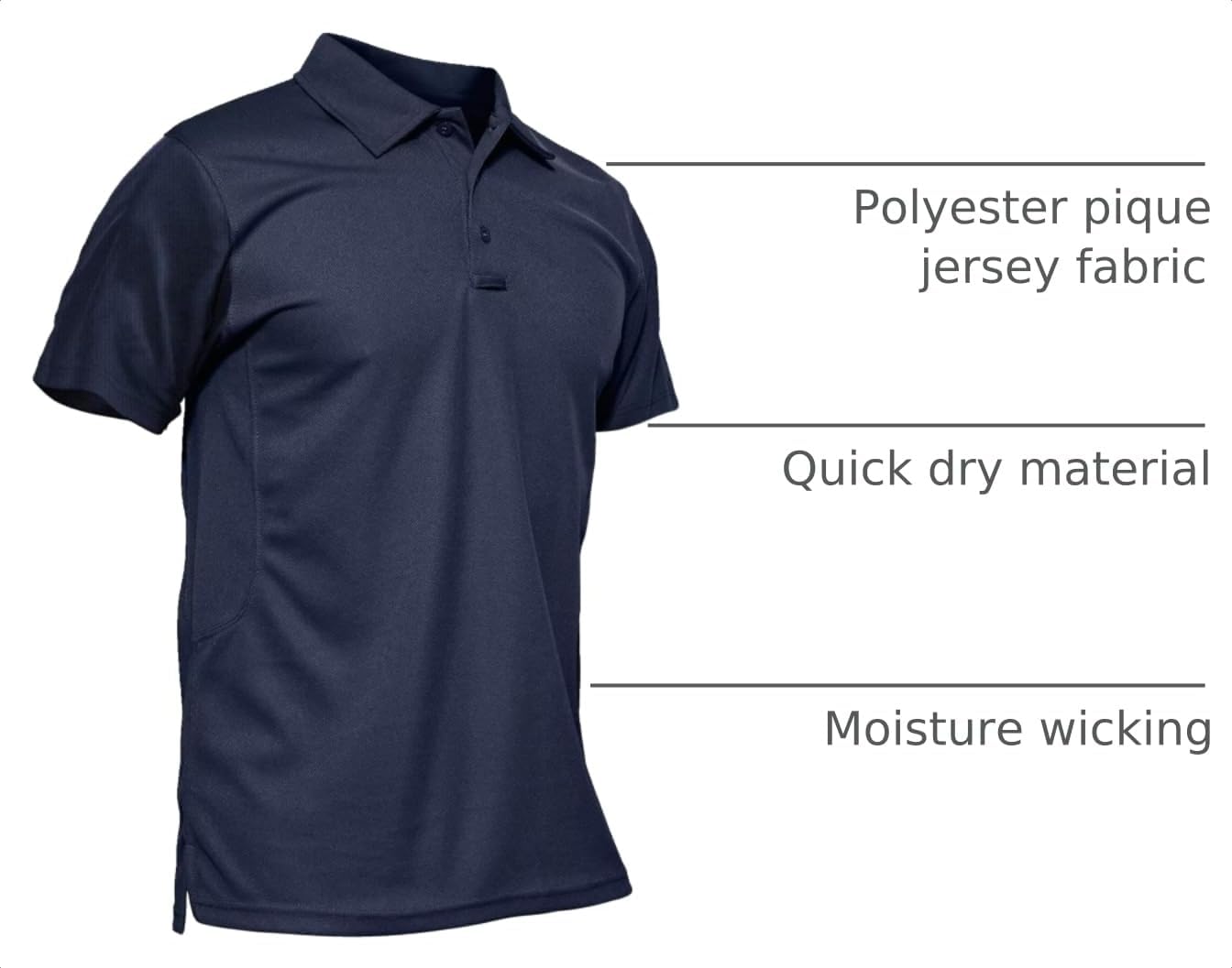 MAGCOMSEN Men's Polo Shirt Quick Dry Performance Short Sleeve Tactical Shirts Pique Jersey Golf Shirt