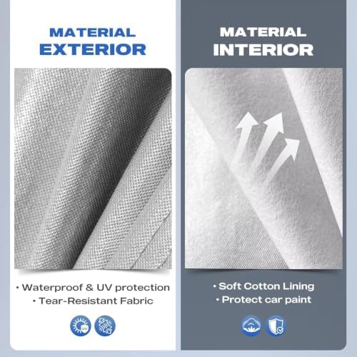 10 Layer Sedan Car Cover Waterproof All Weather for Automobiles,100% Waterproof Outdoor Car Covers Rain Snow UV Dust Protection. Custom Fit for Lexus ES, Cadillac CT5,Buick Lacrosse,etc