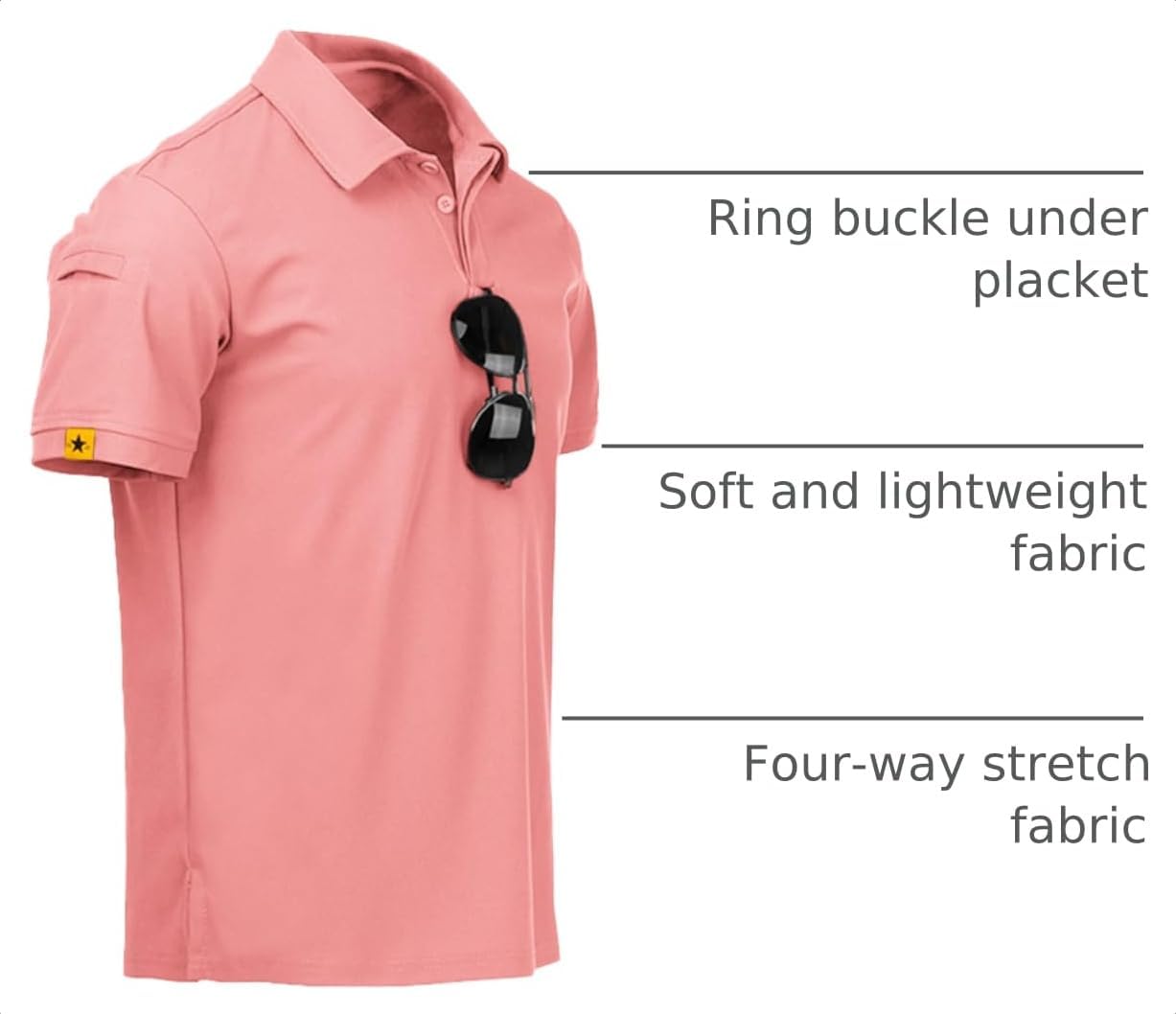ZITY Mens Polo Shirt Short Sleeve Moisture Wicking Athletic Golf Polos