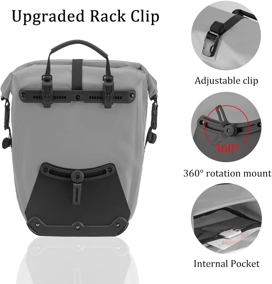 ROCKBROS Bike Panniers Waterproof Max 30L Capacity Cycling Traveling 2 Pack