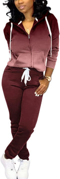 Mrskoala Two Piece Outfits for Women Tracksuit Sweat Suits Workout Sets Loungewear with Pocket