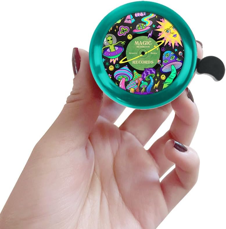 WIRESTER Green Aluminum Round Bike Bell, Classic Ring Bicycle Bell, Bike Accessories Bell Ring for Adults Kids Girls Boys