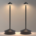 EJQ 2 Pack LED Cordless Table Lamp, Portable 6000mAh Rechargeable, Touch Control Outdoor Table Lamp, 3 Color Dimmable Cordless Table Lamps for Restaurant, Patio, Bedroom, Outdoor - Black