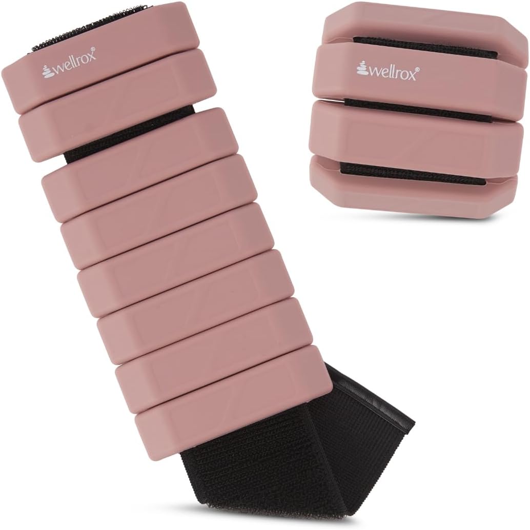 Wellrox Weighted Bangles – Adjustable Ankle & Wrist Weights Set for Women & Men, 2.4 lb Total (1.2 lb Each) – Wearable Arm & Ankle Weights for Pilates, Yoga, Walking & Running