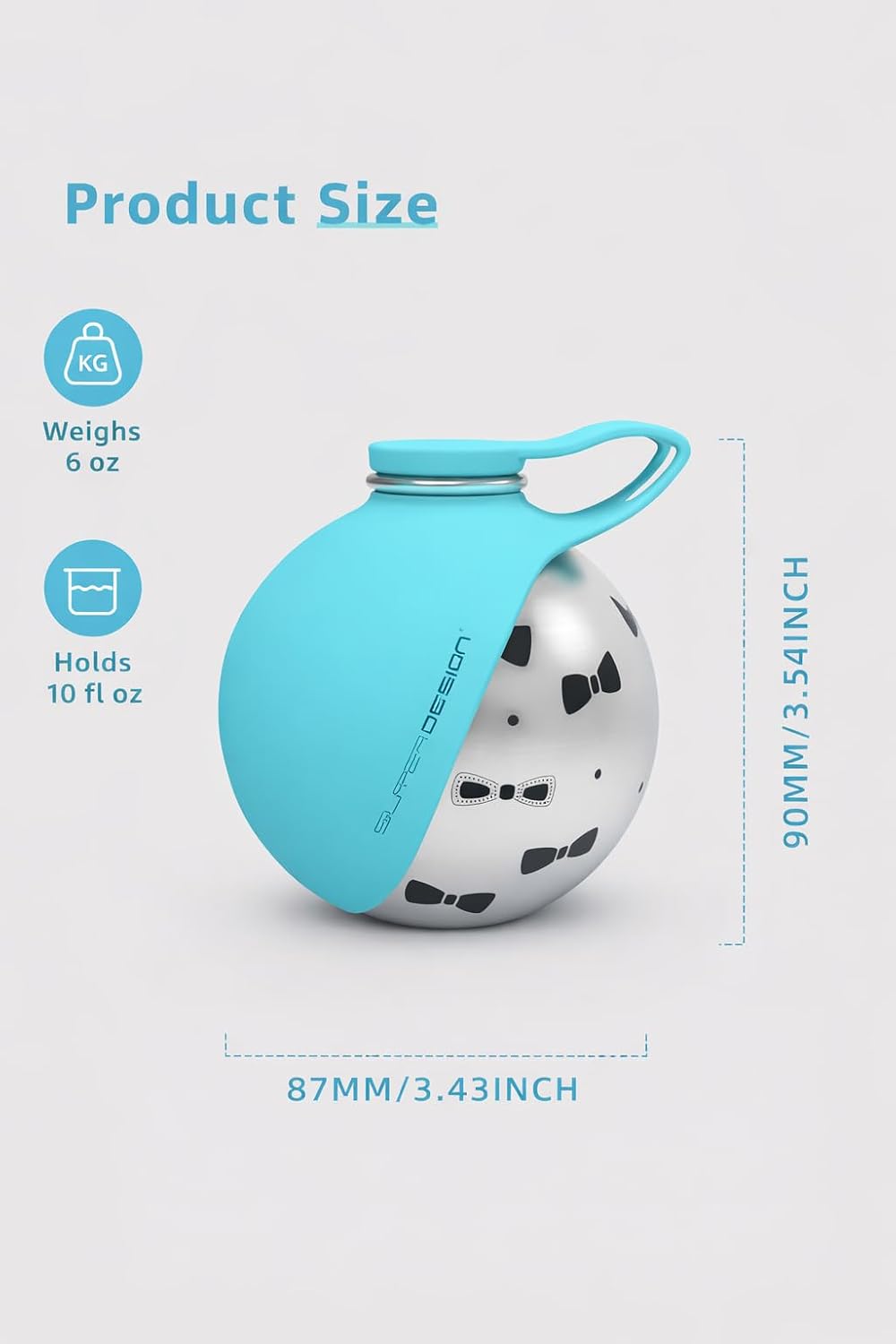 Portable Dog Water Bottle for Small Dogs: 285ml 2-in-1 Insulated Compact Leak-Proof Stainless Steel Round Water Dispenser with Collapsible Bowl for Daily Walks, Short Hikes & Travel