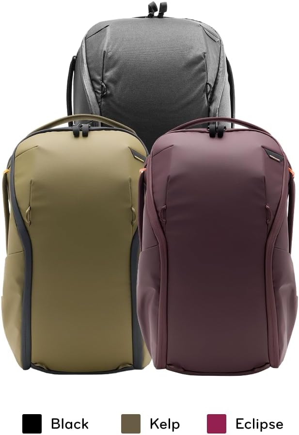 Peak Design Everyday Backpack Zip 20L, Eclipse, 270-Degree Zip, Dual Side Pockets, FlexFold Dividers, Fits 15" Laptop, For Camera Carry, Daily Commutes or Travel, Versatile Backpack for Men and Women