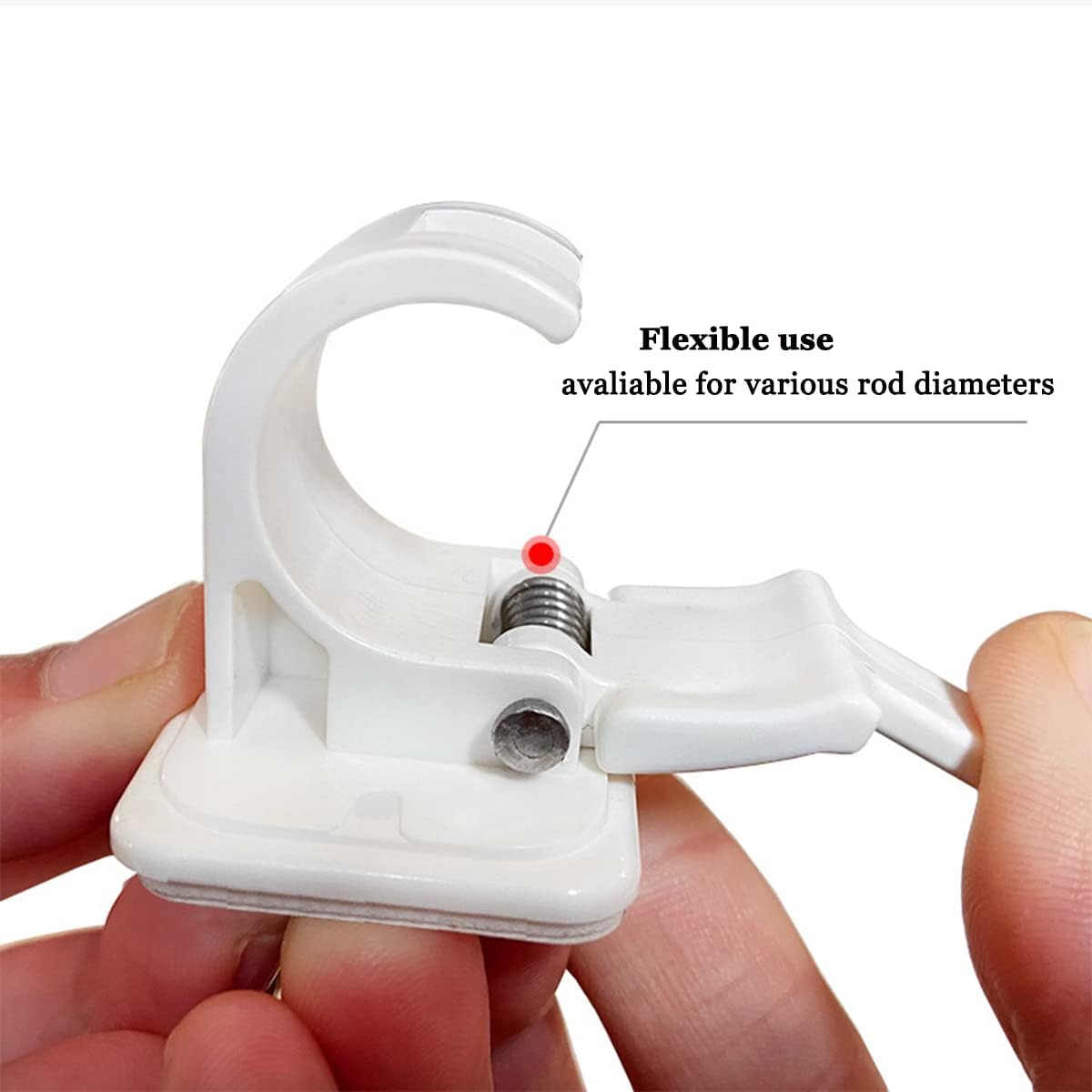 Wall Mounted Rod Clips - 10Pcs Fishing Pole/Cue/Curtain Rod Holder Clips Storage Rack