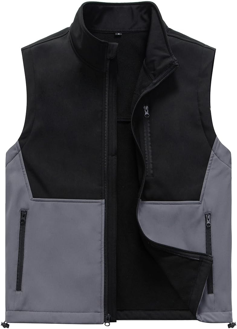 Msmsse Men's Outerwear Lightweight Vest Standing Collar Puffer Sleeveless Jacket for Hiking Running Golf