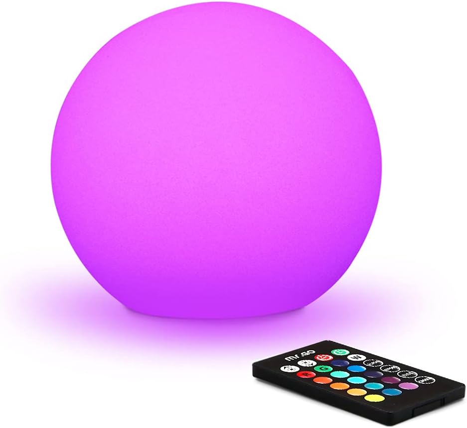 Mr.Go 6-inch RGB Color-Changing LED Globe Orb Light w/Remote Mood Lamp Ball