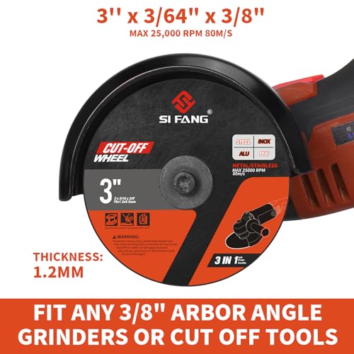 SI FANG 25Pcs 3 inch Cut Off Wheels for Die Grinder with 1/4" Arbor Mandrel
