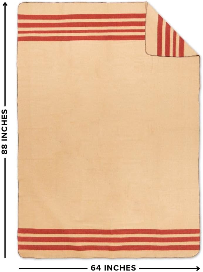 Arcturus Rainier Wool Blanket, Warm, Thick, Washable Wool Blanket for Home, Outdoors, Camping, Tailgates, Picnic, Hunting, Travel & Emergency Kits, Twin Size, 4.5 lb, Dry Falls