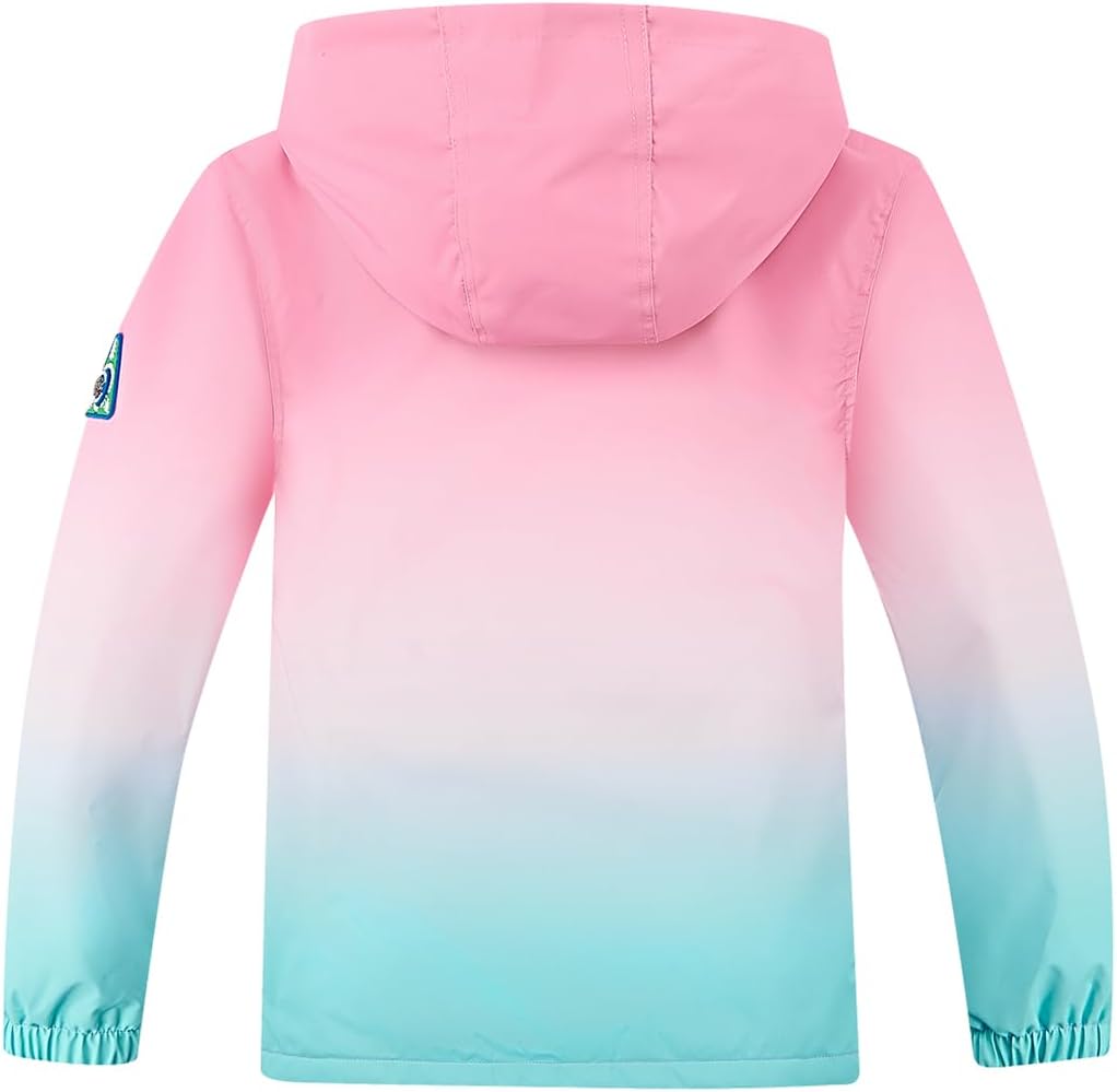 MGEOY Kids Rain Jacket, Waterproof Lightweight Hooded Windbreaker for Boys Girls 4-16Y