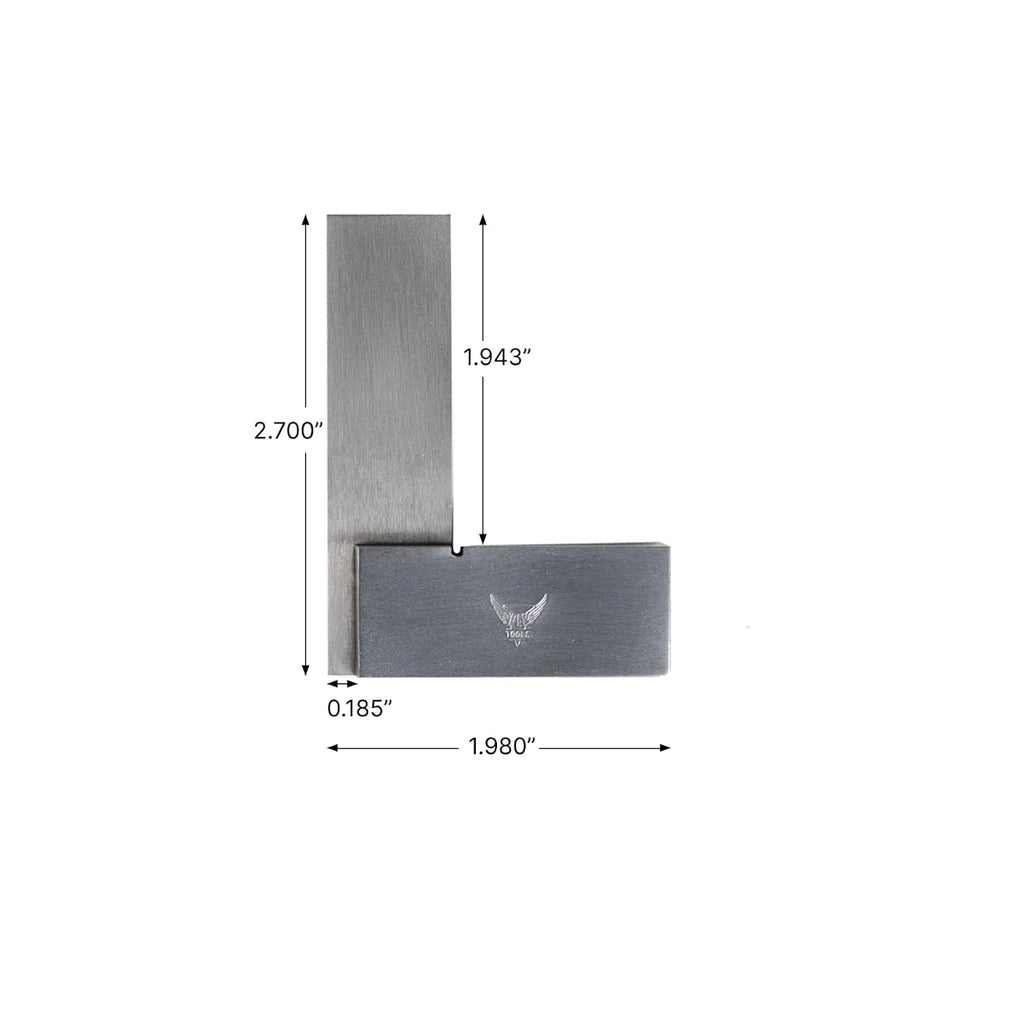 PEC Tools Machinist Square, 2" x 1-1/2", 90 Degree Right Angle Steel