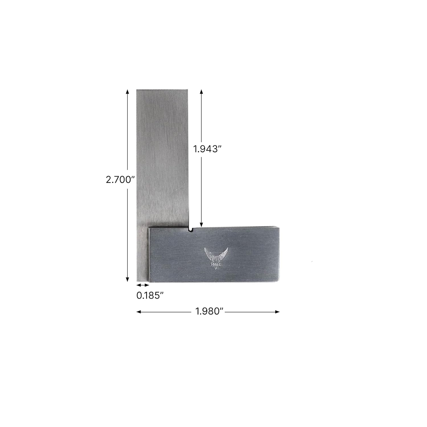 PEC Tools Machinist Square, 2" x 1-1/2", 90 Degree Right Angle Steel