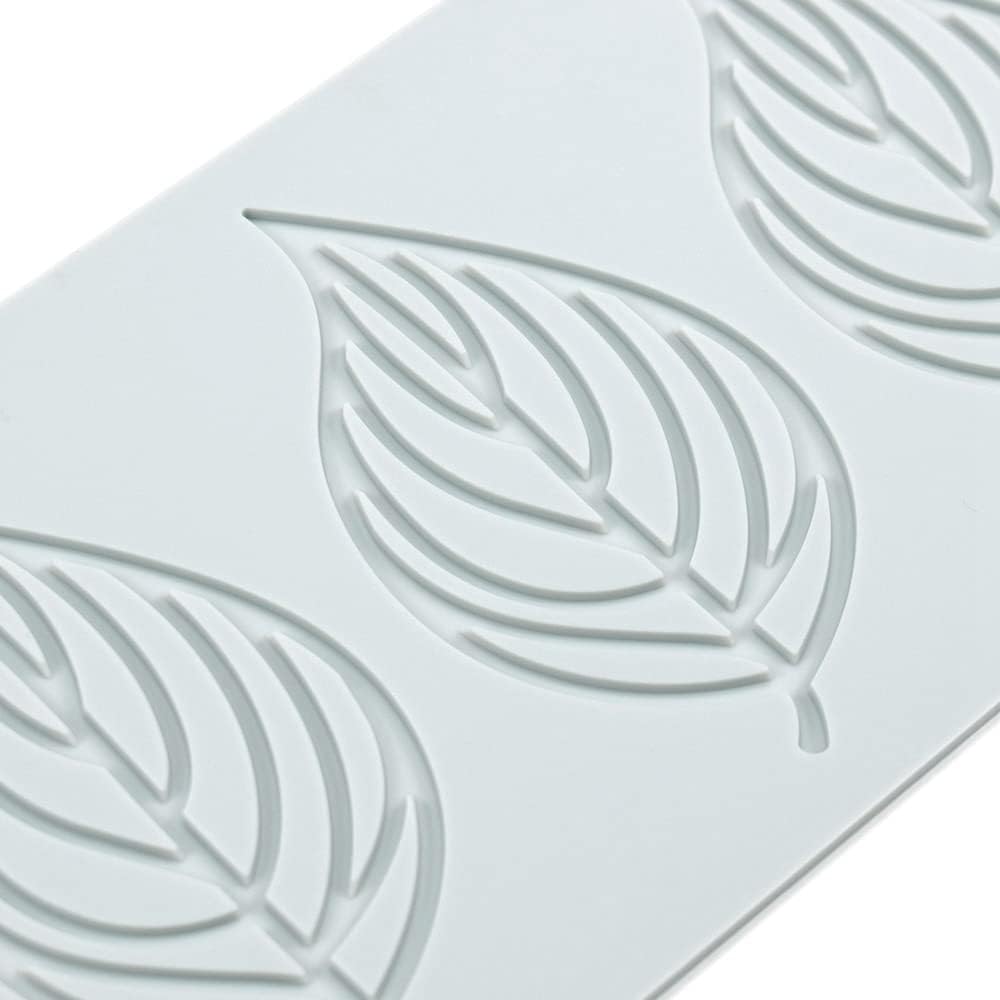 TUKE Hollow Leaf Silicone Molds Lover Heart Chocolate Molds Geometry 3D Silicone Mould Chocolate Candy Leaf Mold Sugar Craft Cake Decoration Cupcake Top (X_Leaf_9.52*4.24*0.12inch) (BH0974)