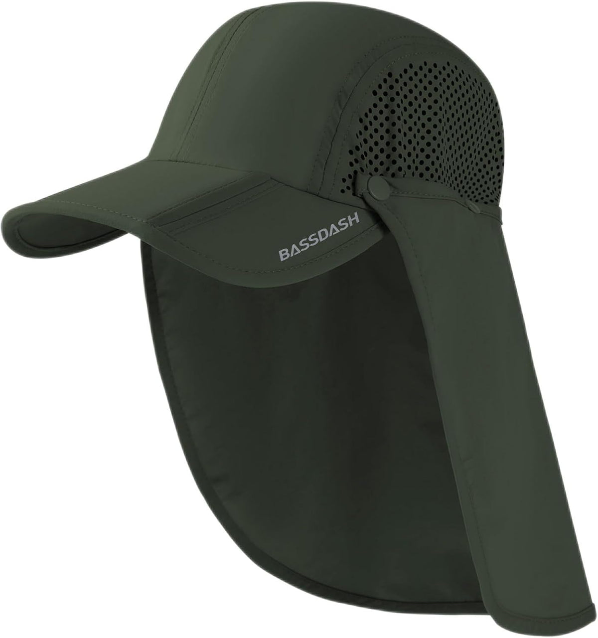 BASSDASH UPF 50+ Fishing Hat, Baseball Cap with Removable Neck Flap